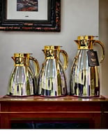 طقم ترامس استيل 3 قطع كروم ذهبي