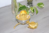 مبخرة معدنية رصاصي بذهبي