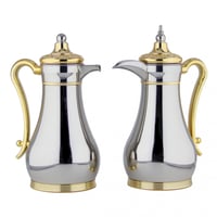 طقم ترامس استيل فاخر فضي وذهبي