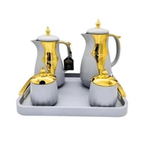 طقم ضيافة 5 قطع ترمسين وسكربة وتمرية وصحن تقديم