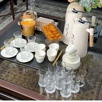 طقم ضيافة منقوش بكتابة عربية 38قطعة