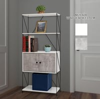 وحدة ارفف 4 ادوار مع رف تخزين خشب ممتاز