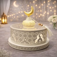 صحن تقديم رمضاني صغير بغطاء اكريلك مضيئ