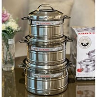 حافظات طعام استيل هندي 3قطع متوفر بمقاسات