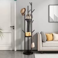 شماعة ملابس انيقة عمودية بقاعدة ثابتة اسود