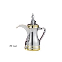 دلة قهوة استيل 26 اونصة(كروم ذهبي)