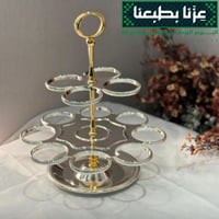 استند حامل 12 فنجان قهوة بشكل عصري فضي