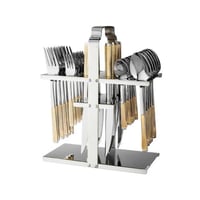 طقم ملاعق مذهب 30 قطعة مع استاند