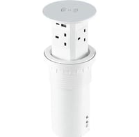 4 أفياش ثلاثي أبيض مع يواس بي + تايب سي + شاحن لاس...