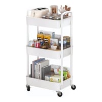 عربة تخزين وتنظيم متحركة ابيض