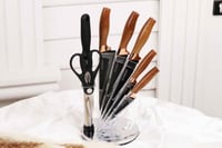 طقم سكاكين مع استاند حامل