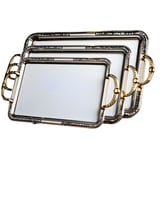 طقم صينية تقديم 3 قطع استيل