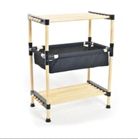 رف خيزران خشب 3 دور مع سلة