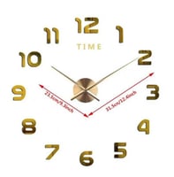 ساعة حائط ذهبية ثلاثية الابعاد بدون اطار يمكنك ترك...