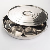 صحن فطور استيل 9 قطع بغطاء