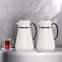 طقم ترامس 1 لتر شاي وقهوة حفظ الحرارة 12 ساعة