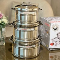 حافظات طعام استيل هندي 3قطع متوفر بمقاسات