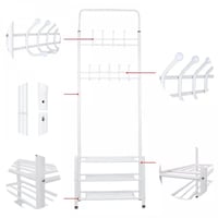 علاقة ملابس مع 3 رفوف متعددة الوظائف