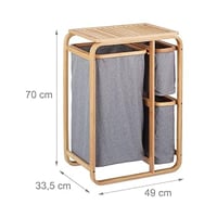 رف خشب مع 3 سلات