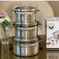 حافظات طعام استيل هندي 3قطع متوفر بمقاسات