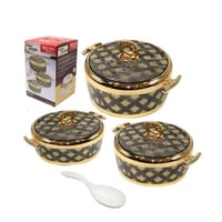 طقم حافظات طعام 3 قطع مع ملعقة 1500/2000/2500مل