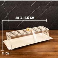 صحن تقديمات استيل بالون البيج وبغطاء اكريلك