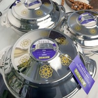 طقم حافظات استيل وذهبي 3 قطع كبير2500+3500+5000