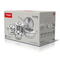طقم قدور استيل تركي 9 قطع بجودة عالية 18/10 VIVALD...