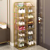 منظم أحذية حديد 8 طوابق ذهبي مطفي