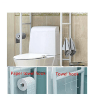 رف تخزين للمرحاض من 3 طبقات أبيض