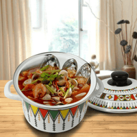 طقم قدور شينكو 5 قطع كبيرة بنقشة تراثية