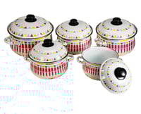 طقم قدور شينكو 5 قطع كبيرة بنقشة تراثية