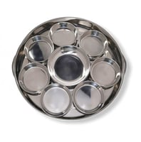 صحن فطور استيل 9 قطع بغطاء