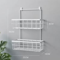 سلة و منظم للمطبخ و الحمام 2 رف ابيض اسود