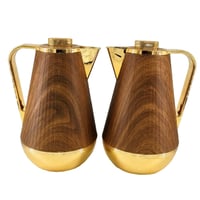 طقم ترامس خشبي شاي وقهوة 1 لتر +1 لتر