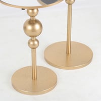 طقم طاولتين معدن ذهبي ذات سطحين مرايا كريل عصرية