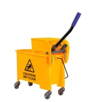 عربة ممسحة صغيرة بعجلات وعصارة أصفر 20لتر
