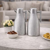 طقم ترامس غزال شاي وقهوة فضي