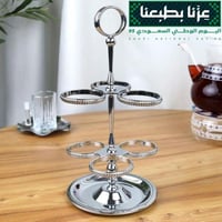 استند حامل 6 فناجين قهوة بشكل عصري فضي