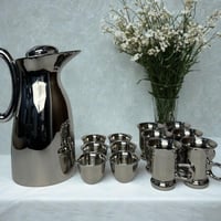 طقم ضيافة استيل 304 فاخر – ترمس مع 6 فناجيل و6 أكو...