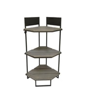 رف زاوية حديد خشب بيج 3 دور