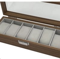 صندوق منظم الساعات بغطاء زجاجي 6اقسام