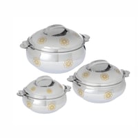 طقم حافظات استيل وذهبي 3 قطع 1000+1500+2500