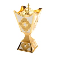 مبخرة استيل ذهبي مزخرف وابيض