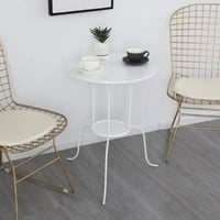 طاولة دائرية حديد اسود / ابيض