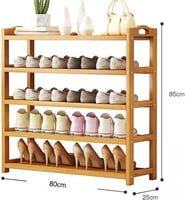 رف احذية خيزران طبيعي5 و3 طبيقات