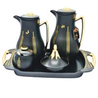 طقم ضيافة 5 قطع ترامس وسكرية وتمرية وصحن تقديم