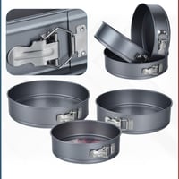 طقم قوالب كيك مدور بقفل 3 مقاسات