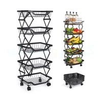 شبك تخزين قابل للطي 5أدوار اسود وابيض