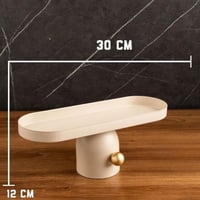 صحن تقديم ضيافة بتصميم مميز لون بيج